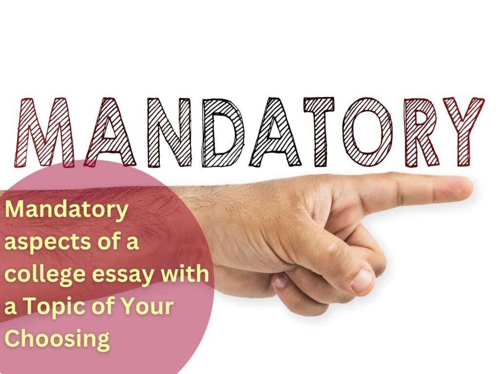 Finger pointing in a disciplinary manner to indicate mandatory aspects of a college essay addressing a topic of choice