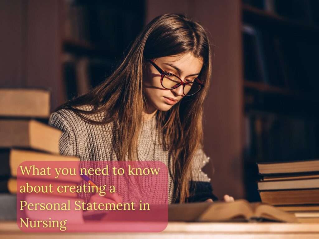 A young female student studying important information about the creation of a personal statement.